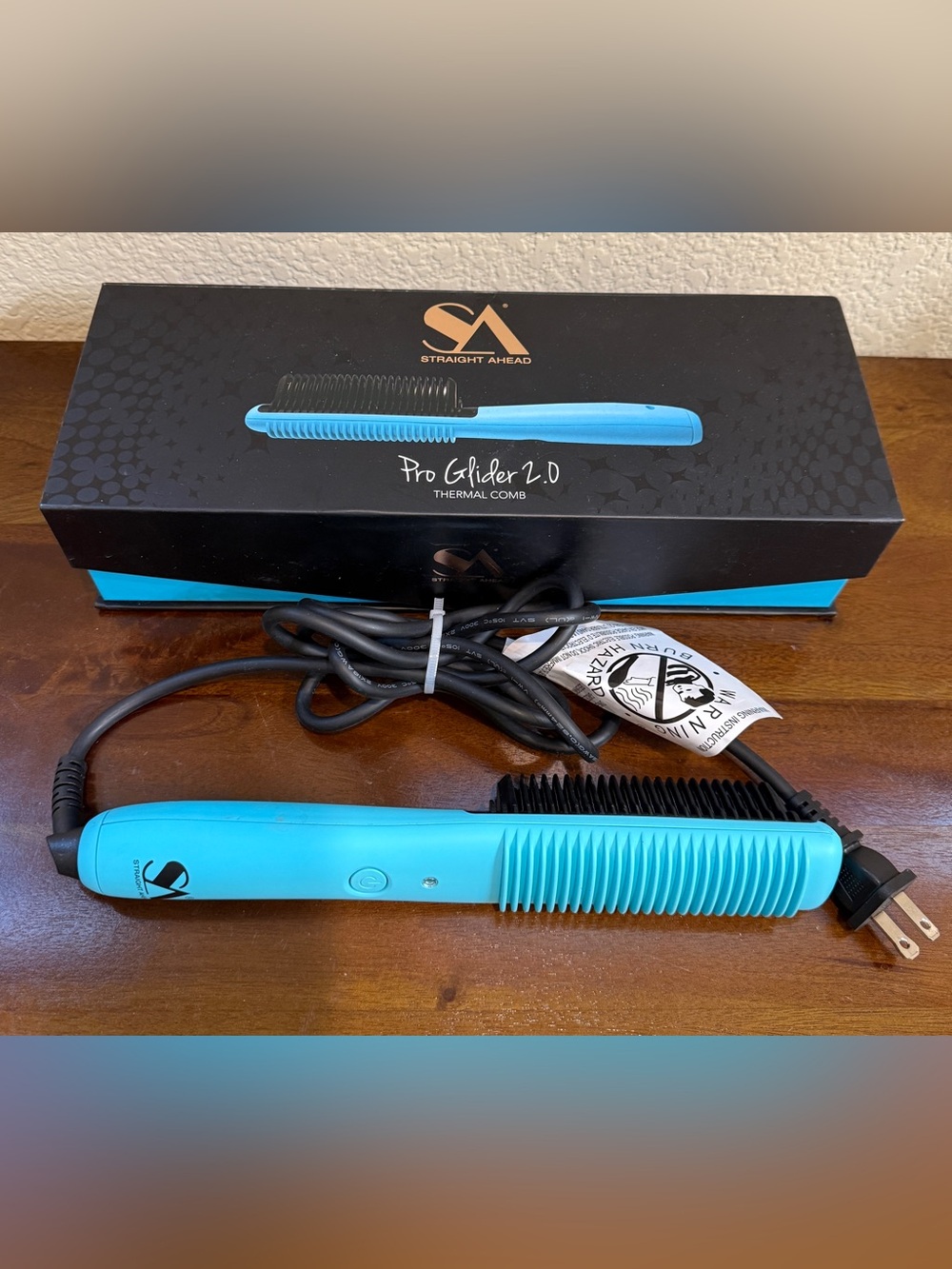 Straight Ahead SA Pro Glider 2.0 Thermal Styling Comb Straightener Blue